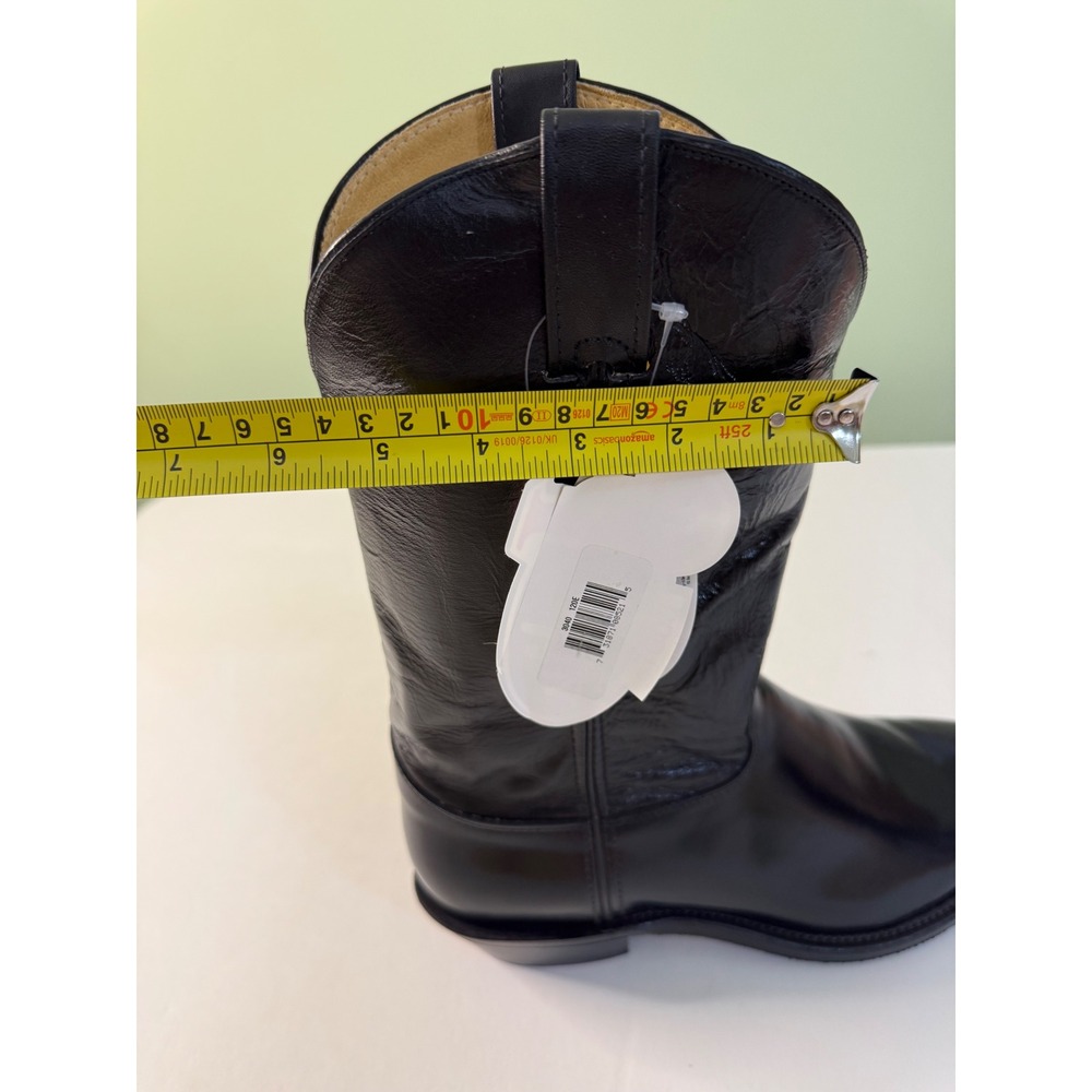 NEW Justin Mens 12 wide Black Leather Western Cowboy Boots country USA - Picture 11 of 11
